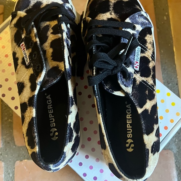 Leopard velvet platform Supergas - Picture 4 of 5